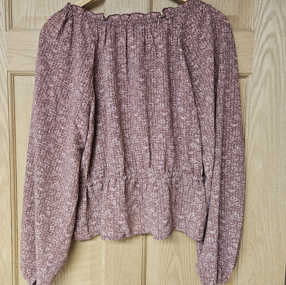 Universal Thread Medium Mauve Floral Patterned Blouse‎ New - Picture 3 of 10